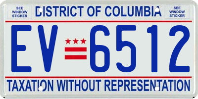 DC license plate EV6512
