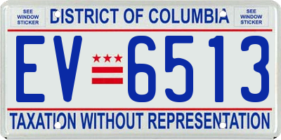 DC license plate EV6513