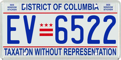 DC license plate EV6522