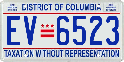 DC license plate EV6523