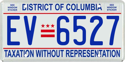 DC license plate EV6527