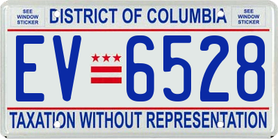 DC license plate EV6528
