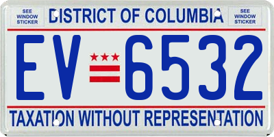 DC license plate EV6532