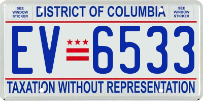 DC license plate EV6533