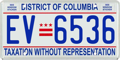 DC license plate EV6536