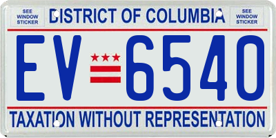 DC license plate EV6540
