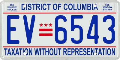 DC license plate EV6543