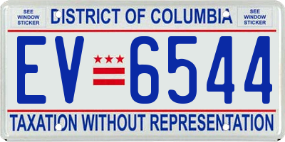 DC license plate EV6544