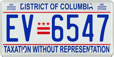 DC license plate EV6547