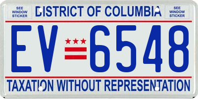 DC license plate EV6548
