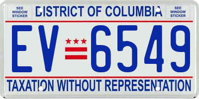 DC license plate EV6549