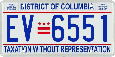 DC license plate EV6551
