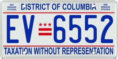 DC license plate EV6552