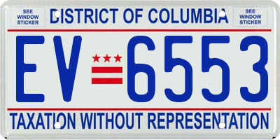 DC license plate EV6553