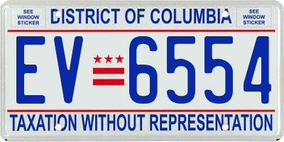 DC license plate EV6554