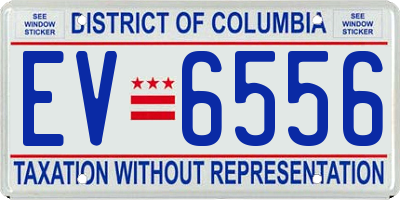 DC license plate EV6556