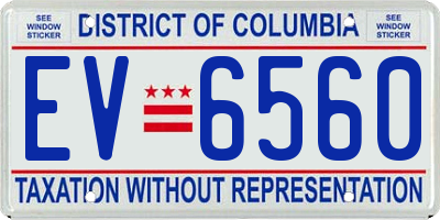 DC license plate EV6560