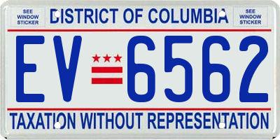 DC license plate EV6562