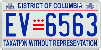DC license plate EV6563