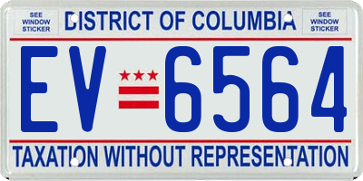 DC license plate EV6564