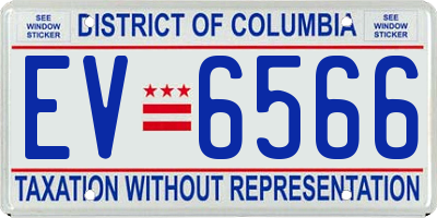 DC license plate EV6566