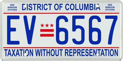 DC license plate EV6567