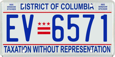 DC license plate EV6571
