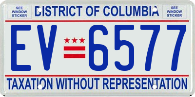 DC license plate EV6577