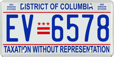 DC license plate EV6578