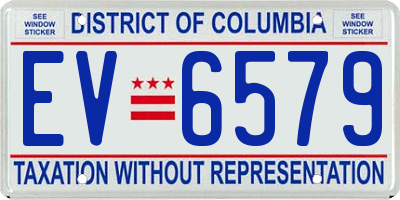 DC license plate EV6579
