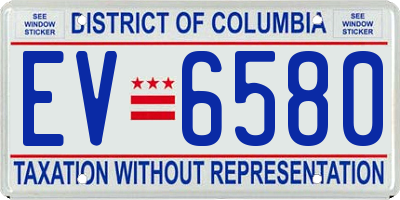 DC license plate EV6580