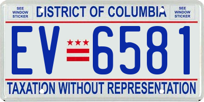 DC license plate EV6581