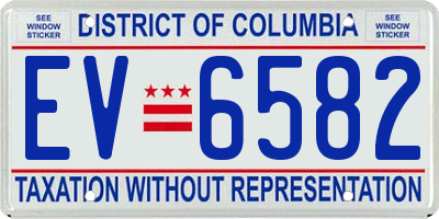 DC license plate EV6582