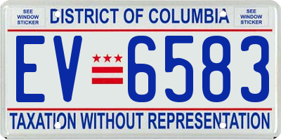 DC license plate EV6583