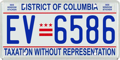 DC license plate EV6586