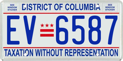 DC license plate EV6587