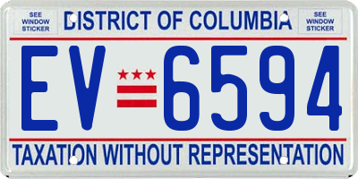 DC license plate EV6594