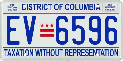 DC license plate EV6596