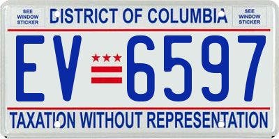 DC license plate EV6597