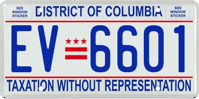 DC license plate EV6601