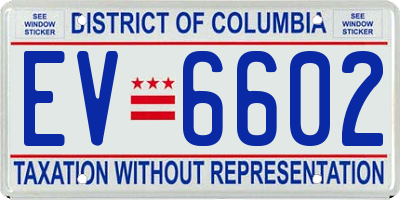 DC license plate EV6602