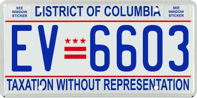 DC license plate EV6603