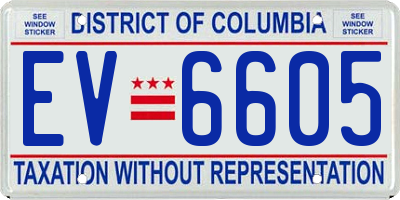 DC license plate EV6605