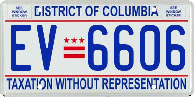 DC license plate EV6606