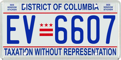 DC license plate EV6607