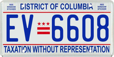 DC license plate EV6608