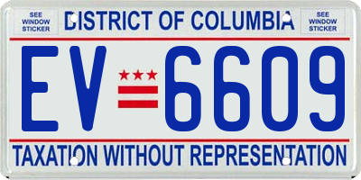 DC license plate EV6609