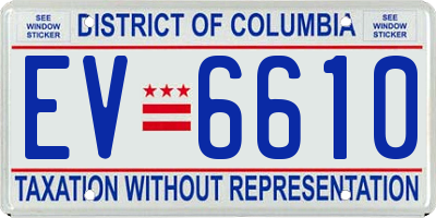 DC license plate EV6610