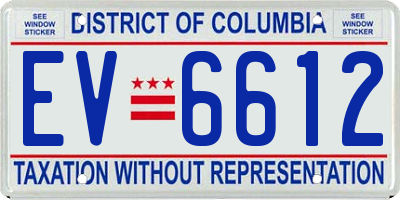 DC license plate EV6612