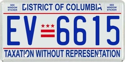 DC license plate EV6615